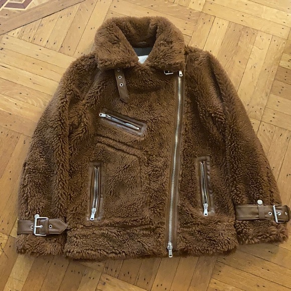 Avec Les filles Oversized Teddy Faux Fur Biker - Picture 3 of 6